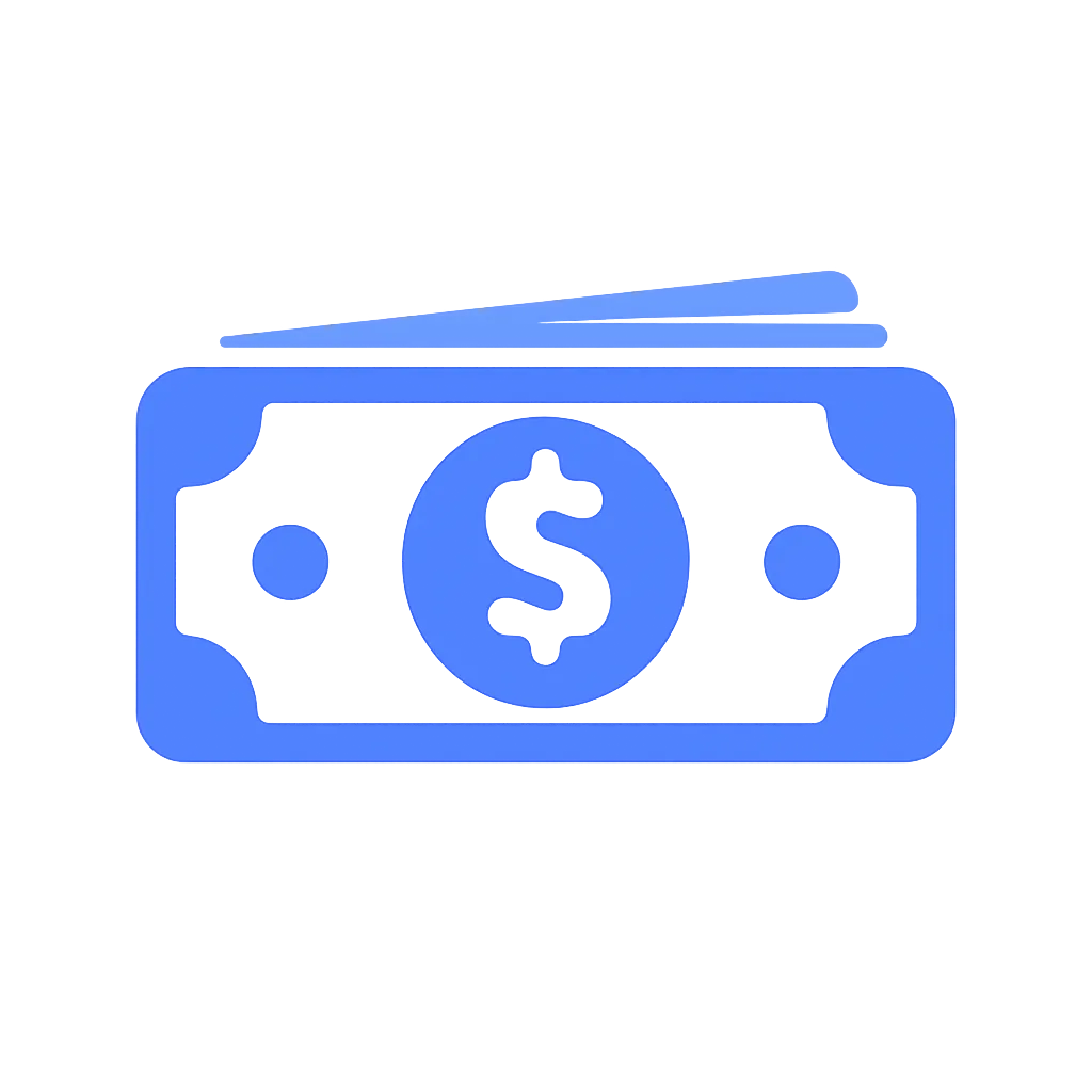 Cash note icon representing dollar payments and earnings

