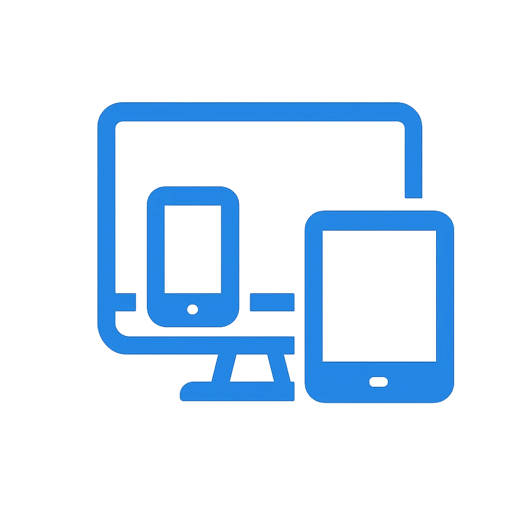 Icon showing IPTV compatibility across TV, tablet, and mobile devices