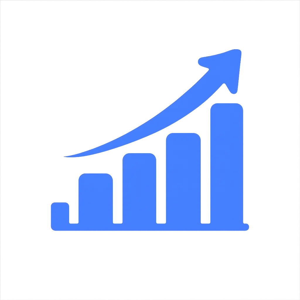 Growth icon representing business expansion and upward progress
